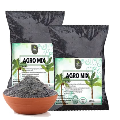 Agro Mix (2 kg) - 100% Organic Manure or Fertilizer for Healthy Plant Growth of Coconut Tree, Coconut plants, Fruit Plants and Vegetable Plants