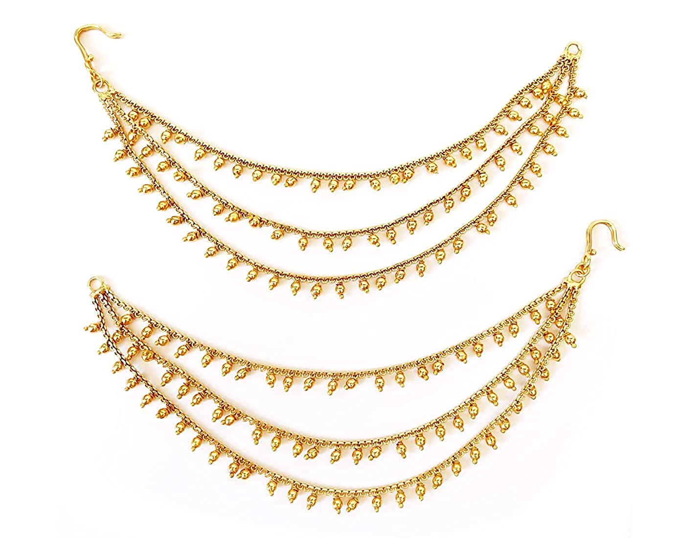Hair Chain Accessories for Earrings Golden kan Chain Champaswaralu earchains