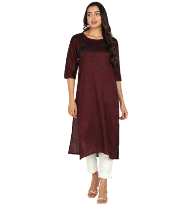 Designer Floral Hand Work Embroidery Dual Tone Kurti