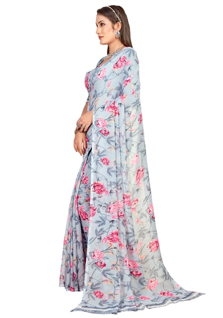 Formal Wear Floral Printed Georgette Saree Collection, With Blouse Piece,  5.5 m (separate blouse piece) at Rs 720/piece in Surat