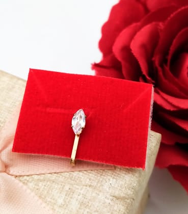 Trendy fancy delicate cute rose plated Solitaire nose pin womens and girls look like