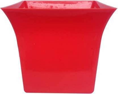 Dbeautify Square Shaped Flower Pots, Red Garden Planters Railing Pots Virgin Plastic Hanging Planters