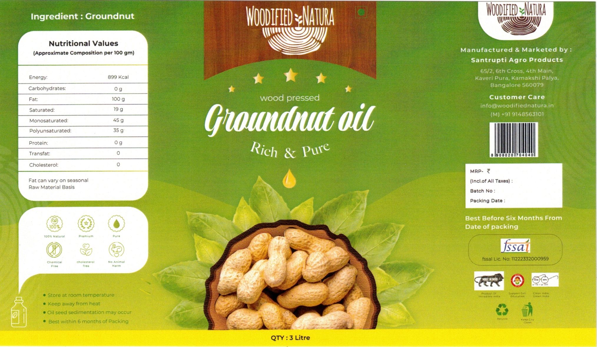 Cold Press Groundnut Oil