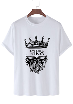 Embrace Royalty: The 'Live Like a King' Men's T-Shirt - Rule in Style!(White)