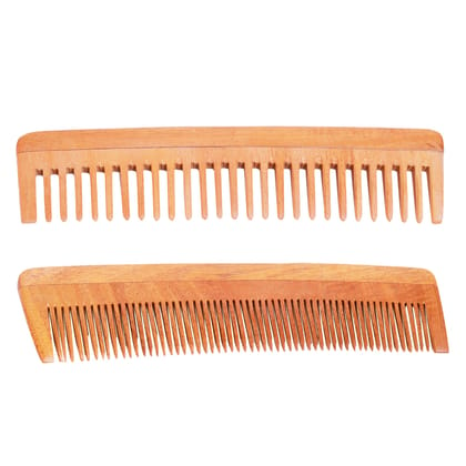 Neem Wood Combs (Set of 2 combs) – UNISEX (Anti-Bacterial & Anti-Fungal)