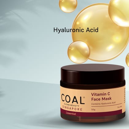 COAL Clean Beauty Vitamin C Face Mask | Vitamin C, Hyaluronic Acid, Mango Extract, Ginger Extract, Xanthan Gum | Hydrates, Cleans Pores, Glowing & Brightening Skin | Women | All Skin Types