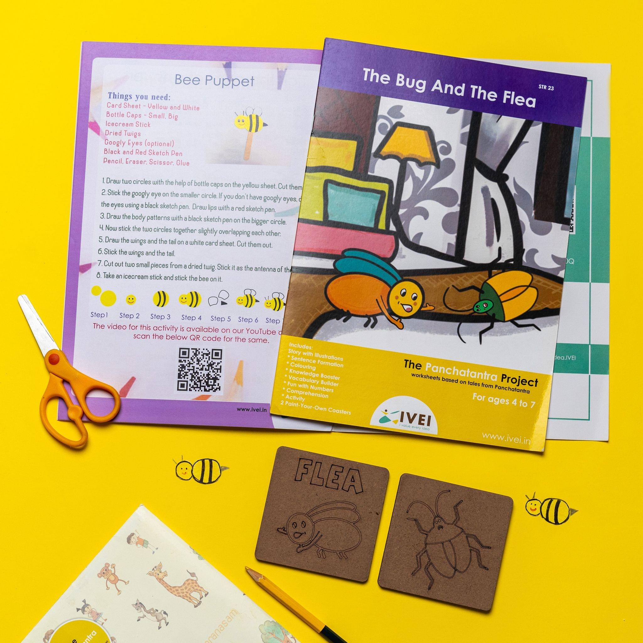 The Bug and the Flea - Workbook and 2 DIY coasters - 4 to 7 yrs