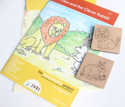 The Lion and the Clever Rabbit - Workbook and 2 DIY Magnets - 4 to 7 yrs