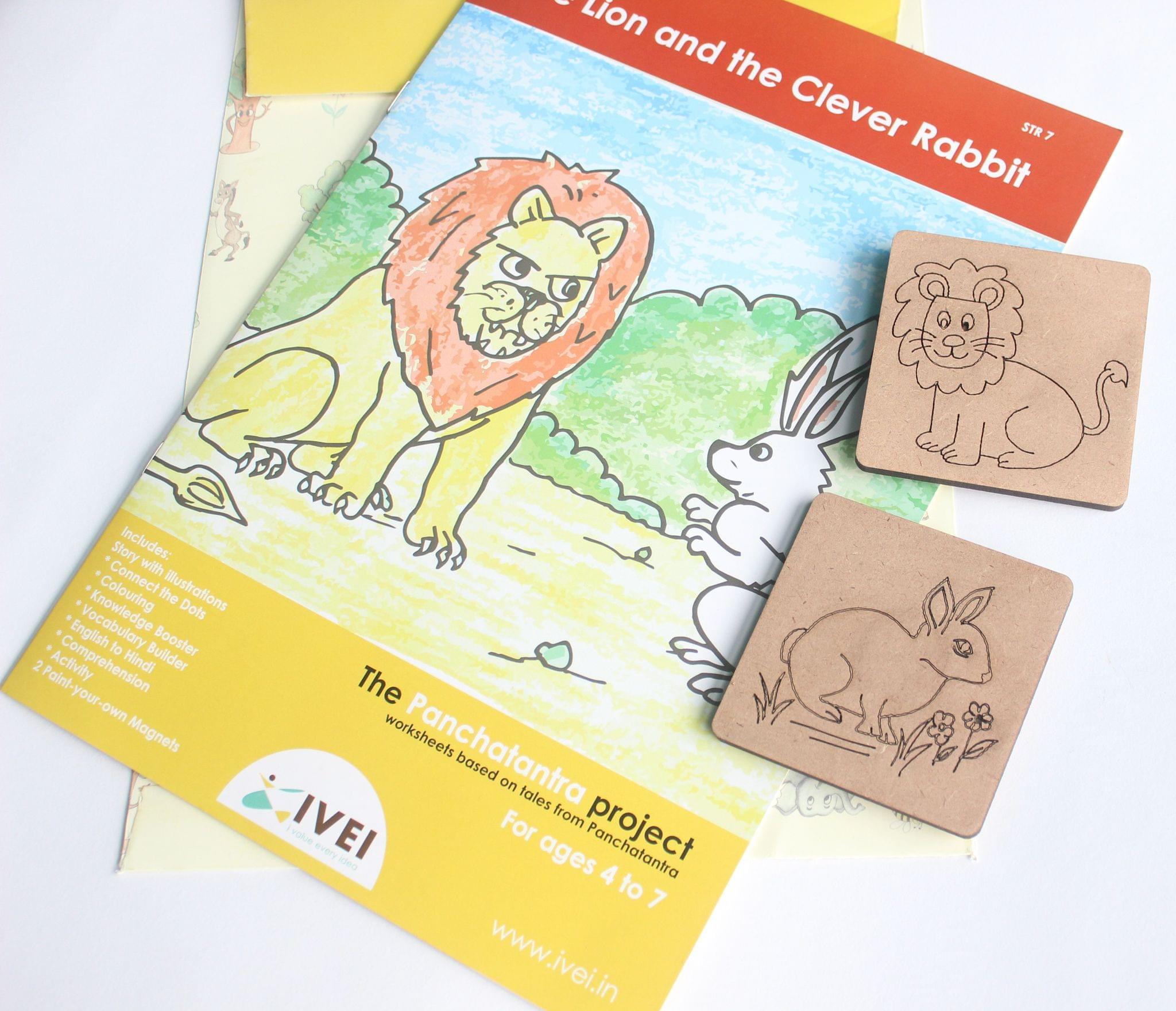 The Lion and the Clever Rabbit - Workbook and 2 DIY Magnets - 4 to 7 yrs