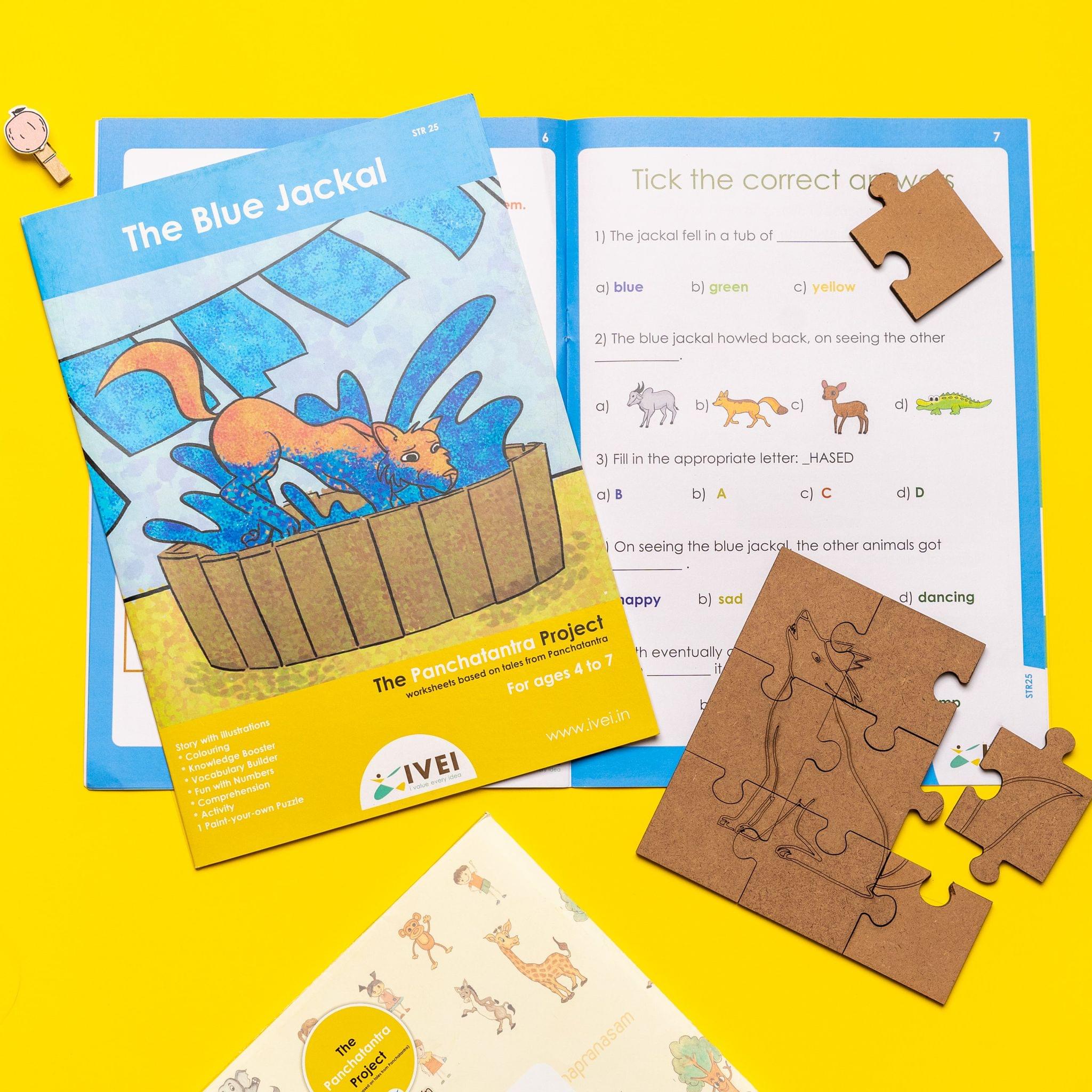 The Blue Jackal - Workbook and DIY puzzle - 4 to 7 yrs