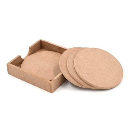 IVEI DIY MDF Round Coasters with Horizontal Holder