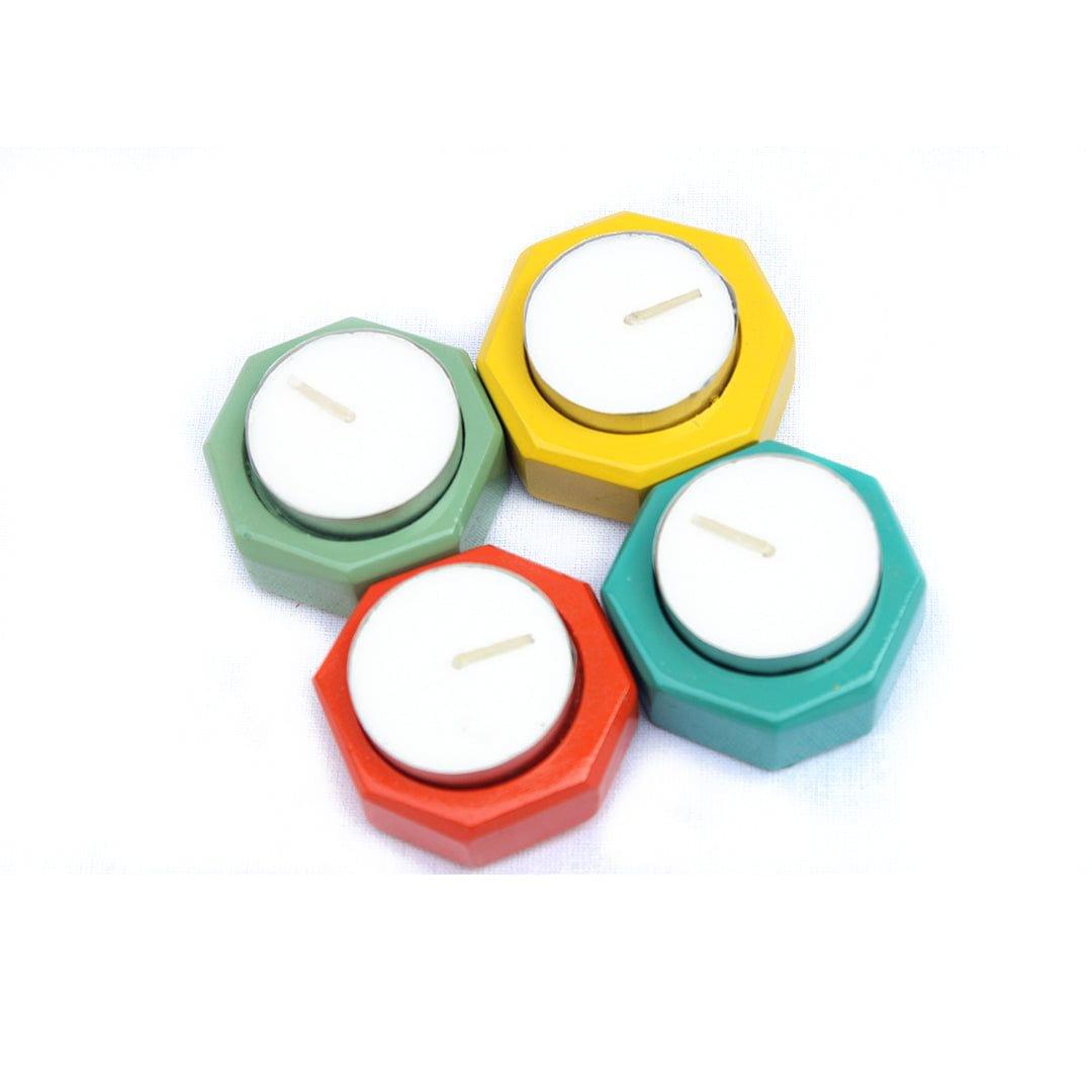 Tealight Candles Hexagon -  Set of 4