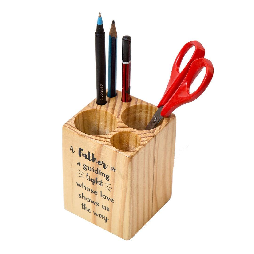 IVEI Pine Wood Pen stand Cube - for Father