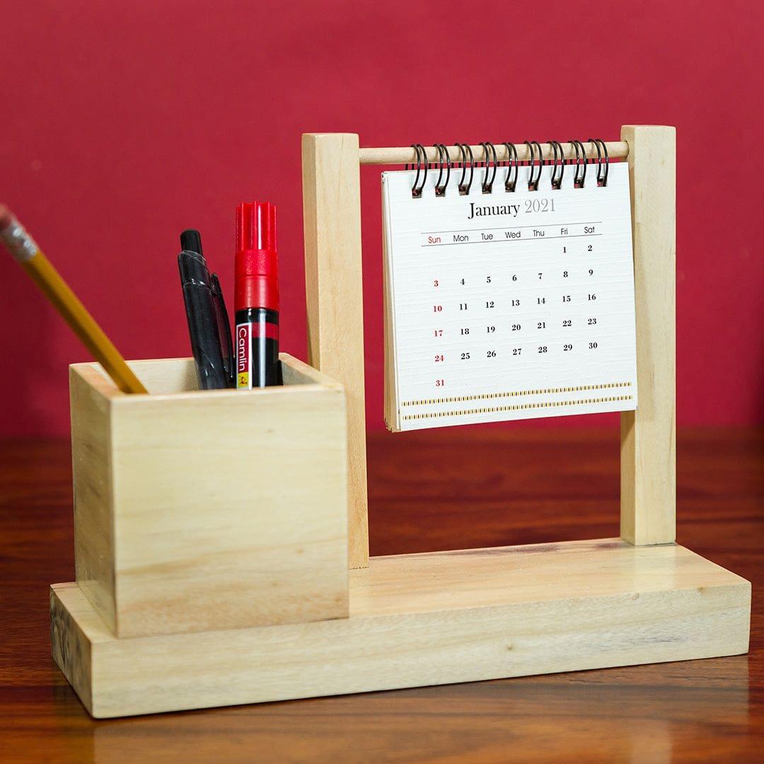 IVEI Warli Utility Desk Calendar with Pen Holder - Desk Organizer