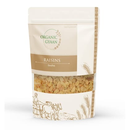 Organic Gyaan Natural Brown Raisin, Golden Raisins 100 gm Pack of 2