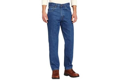 Men Slim Mid Rise Blue Jeans