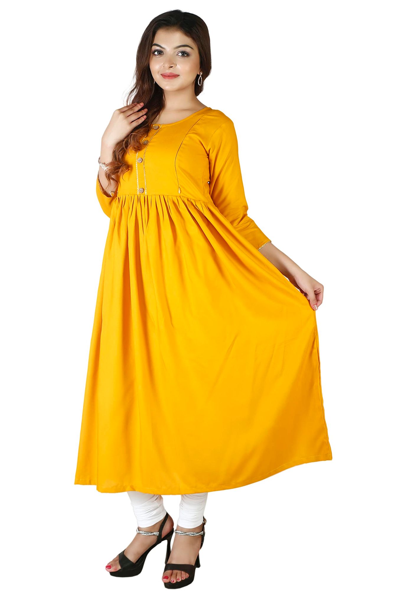 MAHIRA 'S COMFORT Maternity Gown: Stylish Rayon Feeding Kurti for Pregnancy and Breastfeeding