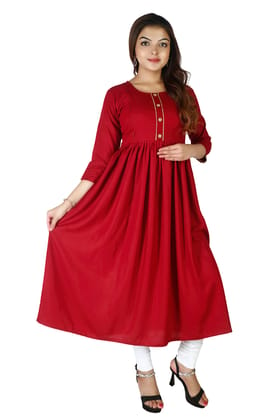 MAHIRA 'S COMFORT Maternity Gown: Stylish Rayon Feeding Kurti for Pregnancy and Breastfeeding