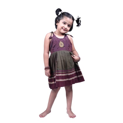 Brown khun girls frock