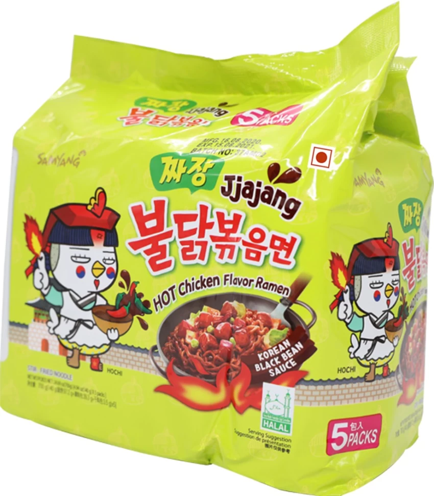 Samyang Jjajang Hot Chicken Flavour Ramen (5 X 140g) 700g - Noodles