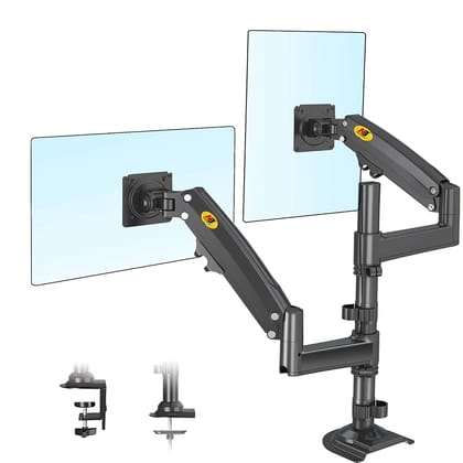 North Bayou Dual Monitor Desk Mount Stand Full Motion Swivel Computer Monitor Arm Fits 2 Screens up to 35'' with Load Capacity 4.4~26.4lbs for Each Monitor H180