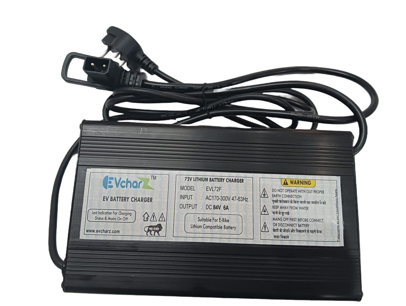 EvcharZ 84V 6A Lithium Battery Charger 2 PIN D-Type Connector