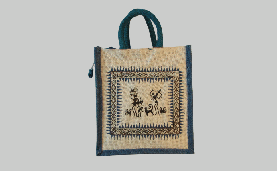 Inbag Jute Bag (Adivasi) for Lunch Box, Go Green MultiPurpose Jute Bag for  Office/College/School/Tiffin/Shopping/Grocery Bag, Eco-Friendly Bag For  Men, Women and Kids