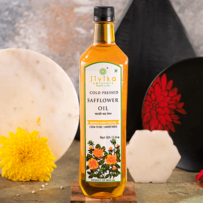 Cold Pressed Safflower Oil (Pure, Unrefined, Extracted In Wooden Ghani)