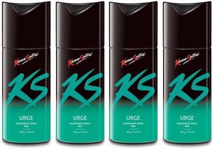 Kamasutra KS Urge deo 150ml*4pieces UR4 Deodorant Spray For Men & Women 600 ml