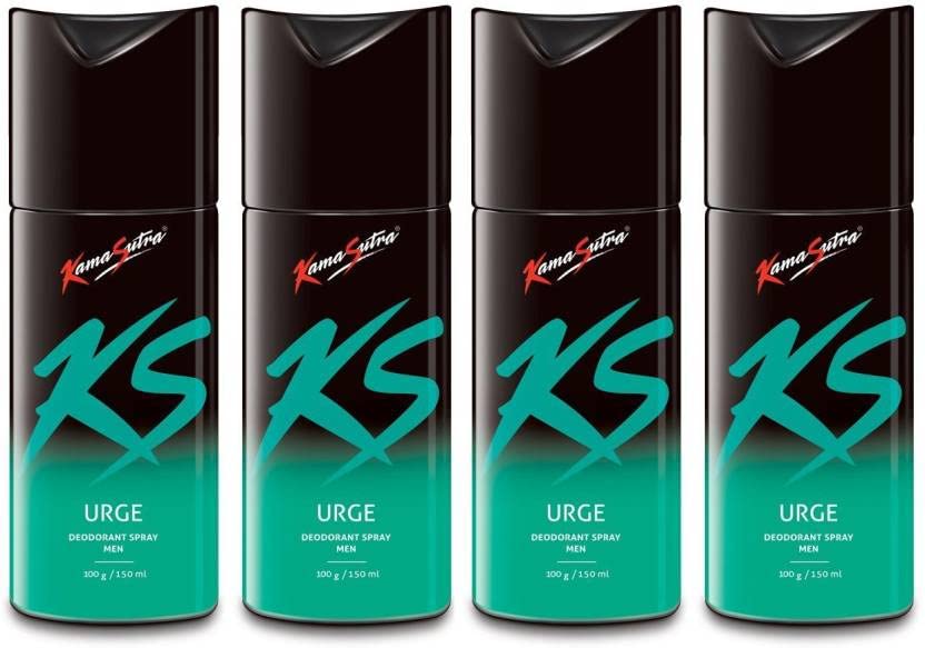 Kamasutra KS Urge deo 150ml*4pieces UR4 Deodorant Spray For Men & Women 600 ml