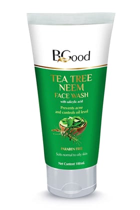 Tea Tree Neem Face Wash - 100ml | Paraben Free Facewash for Women & Men | Tea Tree Face Wash