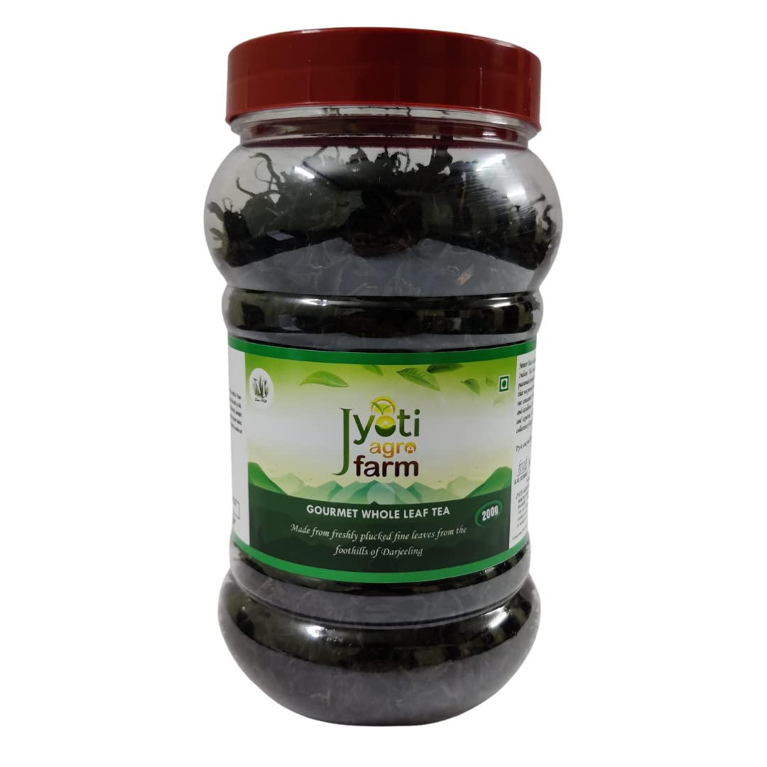 Premium English Orthodox Black Tea from the foothills of Darjeeling | Smooth Sunkissed | Jyoti Agro Farm (200g) | 150 to 200 cups approx | First Flush | Gourmet Whole Leaf Tea by MINTRI TEA