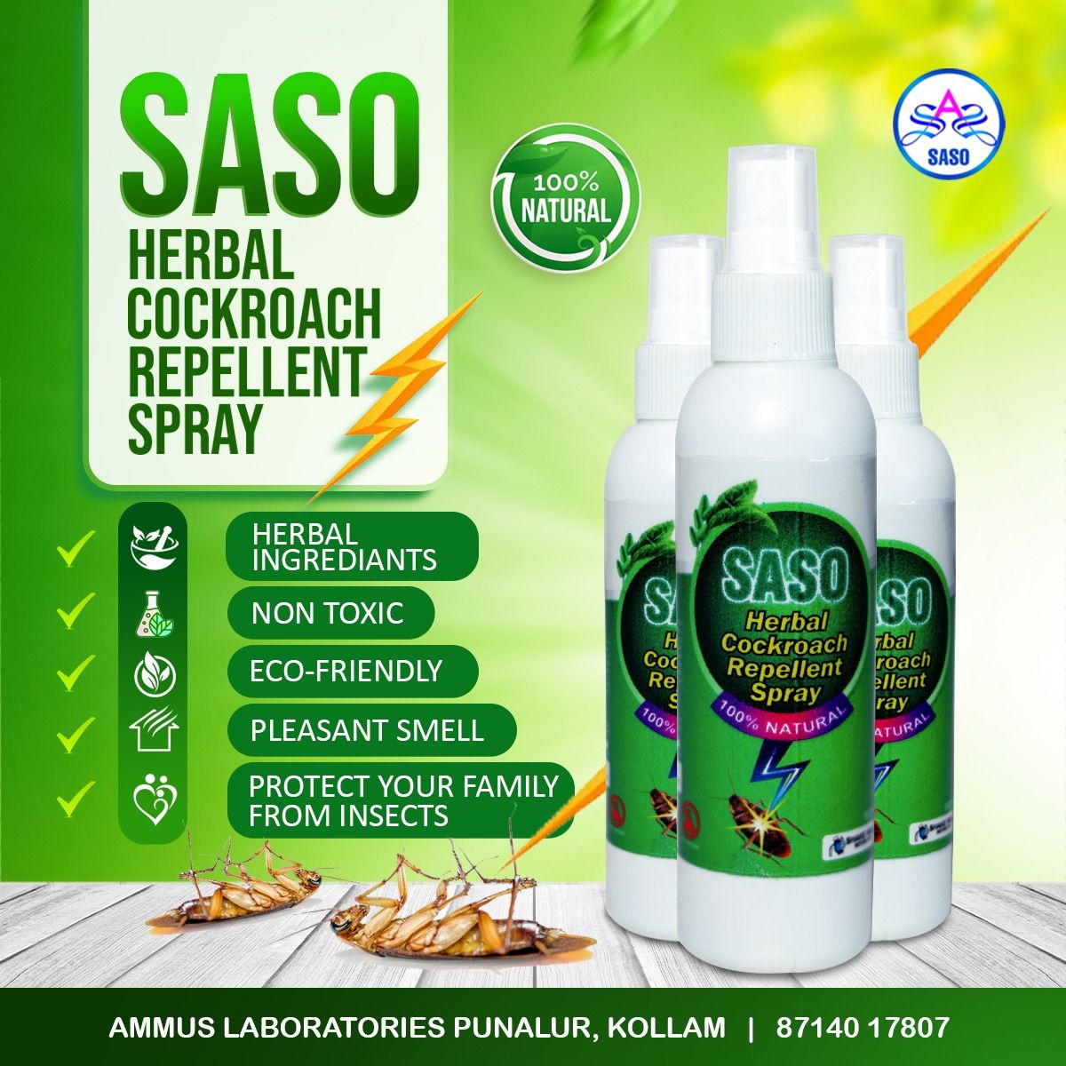 SASO COCKROACH REPELLENT SPRAY