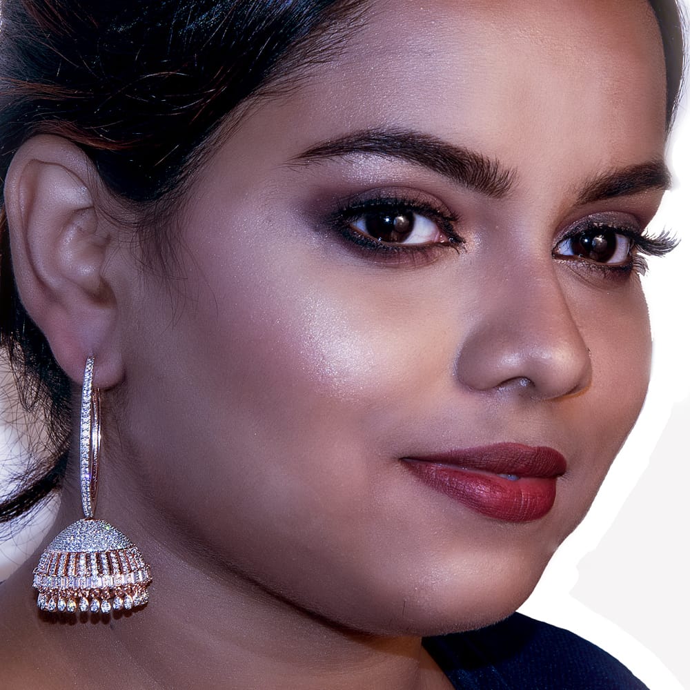 Orange Meenakari Indian Jhumka Earring with Bali | FashionCrab.com | Jhumka  earrings, Jhumka, Bold statement jewelry