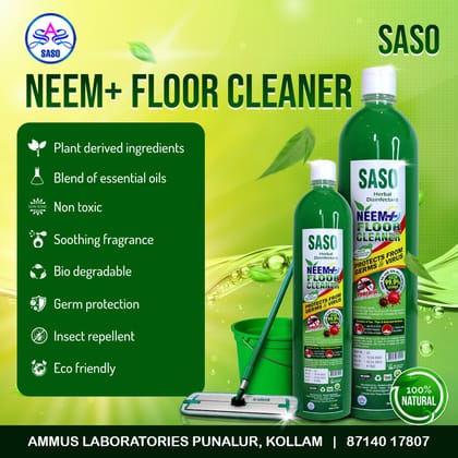 SASO NEEM+ HERBAL FLOOR CLEANER Without Sulphates and Ammonia