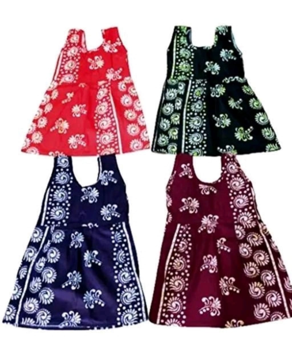 Batik Printed Cotton Frock For Baby Girls Combo Pack of 4