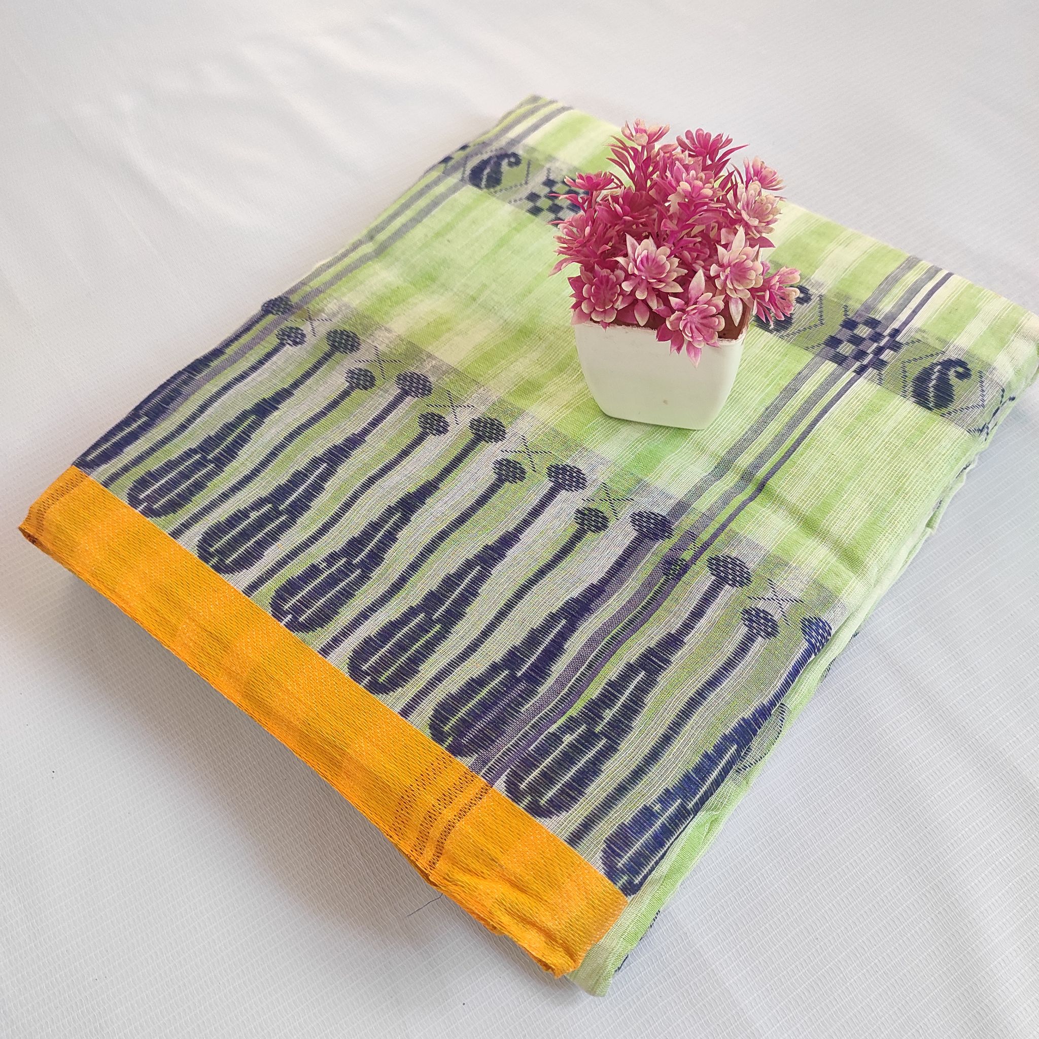 ORIGINAL TANT COTTON SAREE FOR WOMEN -MINT GREEN