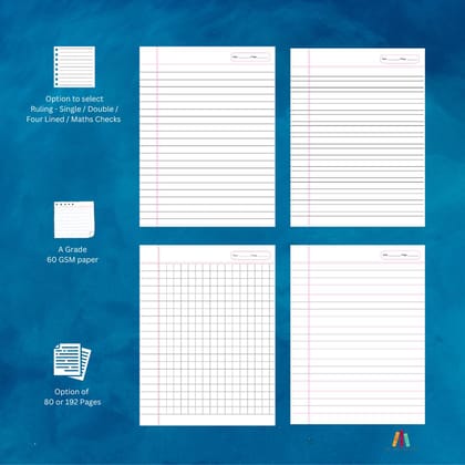 Pack of 6 A4 Size Notebook