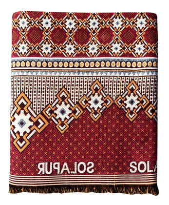 Mandhania MayurPankh Solapuri Chaddars 100% Cotton Dailyuse Single Bed Blanket Pack of 1 - Multicolor