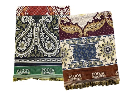 Mandhania Pooja Solapuri Chaddars 100% Cotton Dailyuse Double Bed Blanket Pack of 2 - Multicolor