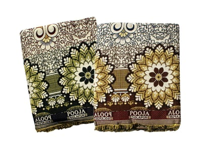 Mandhania Pooja Solapuri Chaddars 100% Cotton Dailyuse Double Bed Blanket Pack of 2 - Multicolor