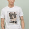 Men's White Printed T shirt