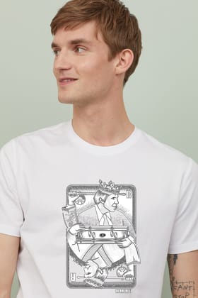 Men's White Printed T-shirt