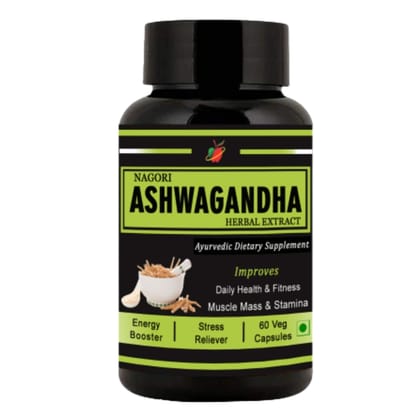 Medinutrica  Ashwagandha Extract , Improves Muscles Strength, Energy and Immunity Booster, 60 Ashwagandha Capsules
