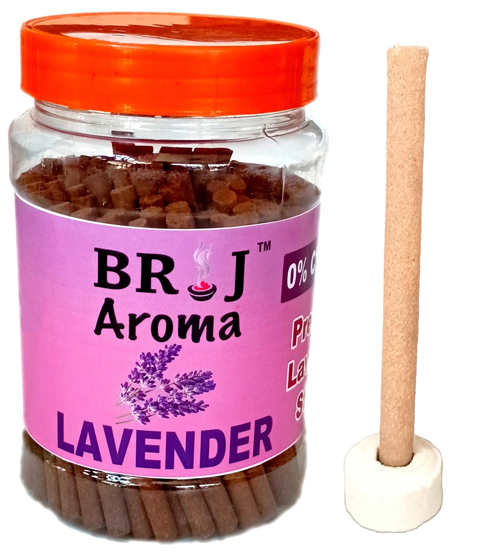 Brij Aroma Lavender Dhoop Sticks 250 Grams With Stand | Made In Vrindavan  | Approx 100 Sticks