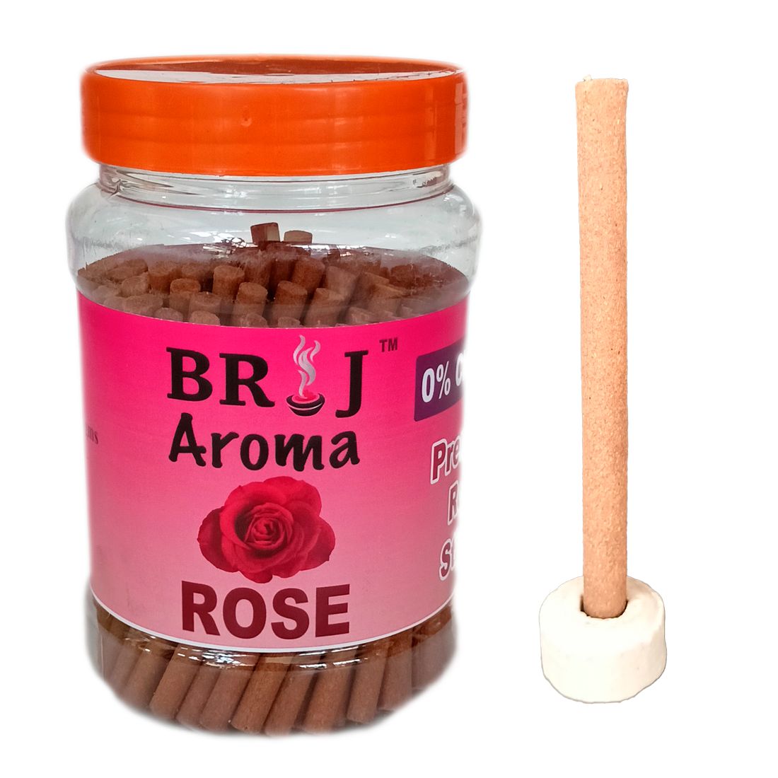 Brij Aroma Rose Dhoop Sticks 250 Grams With Stand | Made In Vrindavan | Approx 100 Sticks