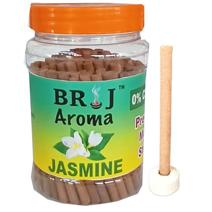 Brij Aroma Jasmine (Mogra) Dhoop Sticks 250 Grams With Stand | Made In Vrindavan | Approx 100 Sticks