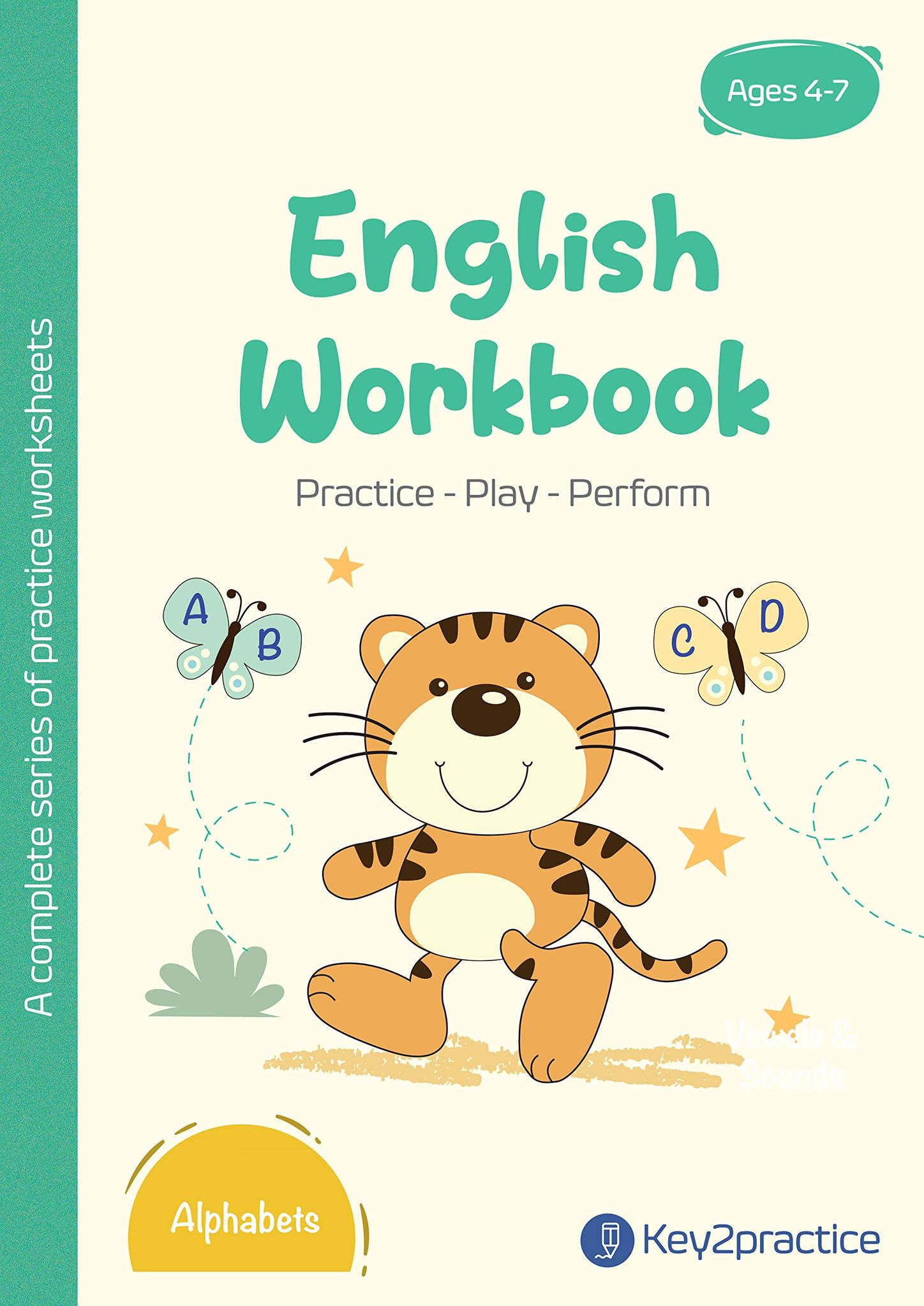 Key2practice Pre Primary (Ages 4-7 yrs) English Grammar Workbook | Topic - The Alphabets | 109 Colourful Practice Worksheets with Answers | Designed by IITians