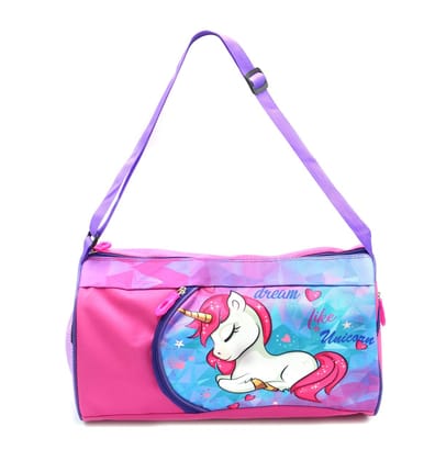 Weshopaholic Unicorn Travels Duffle Bags for Kids/Teenagers(Light-Pink)