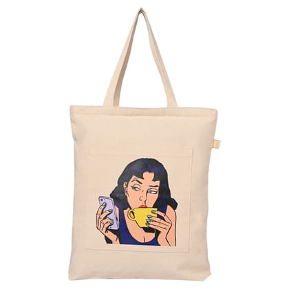 100% cotton, printed tote bag for girls